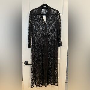Zara Black Floral Lace Overlay NWT